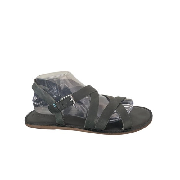 Toms Women's Sicily Black Leather Strappy Slingback Sandals Size 9 - Picture 8 of 11